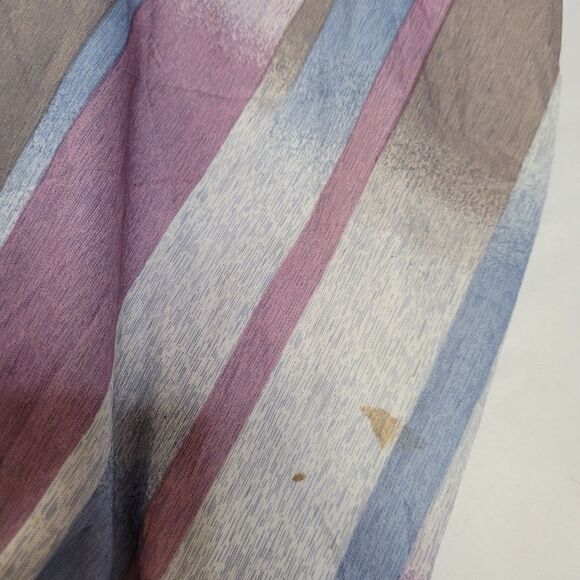 VINTAGE 70s striped short sleeve fit and flare midi day dress M - Picture 10 of 16